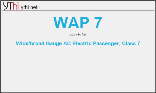 What does WAP 7 mean? What is the full form of WAP 7?